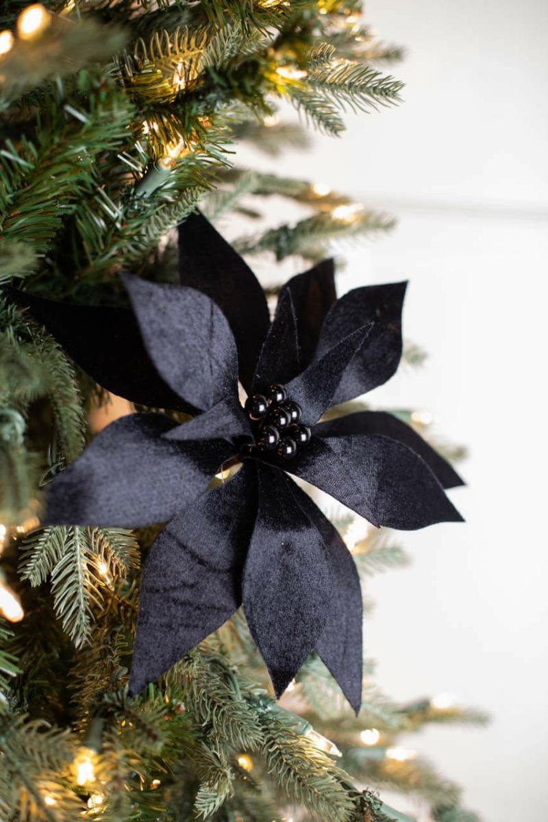 Flowers | 20" X 11.5" Velvet Pearl Center Poinsettia Stem Flowers Flowers