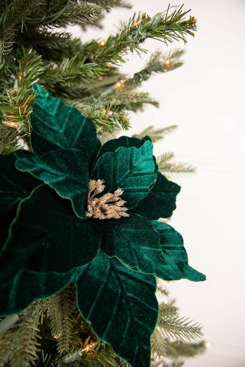 Flowers | 22" X 13" Dark Green Poinsettia Stem Flowers Flowers