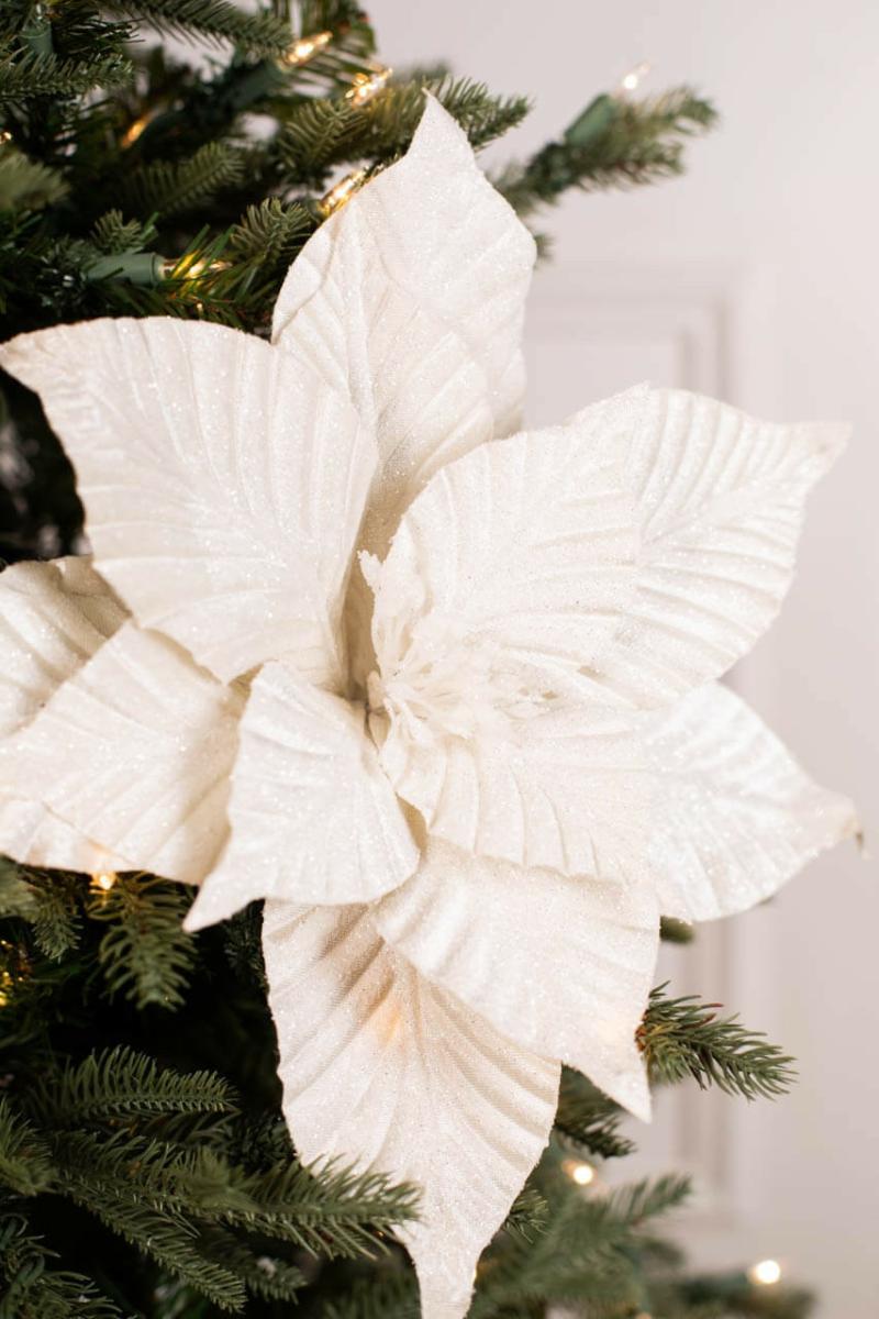 Flowers | 24" Cream Striped Poinsettia Stem Flowers Flowers