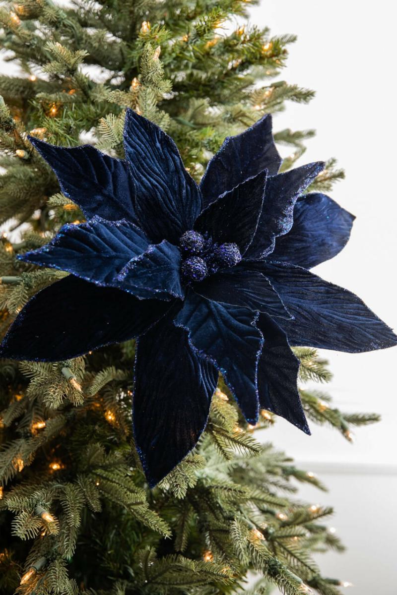 Flowers | 26" X 18" Deluxe Velvet Large Poinsettia Stem Flowers Flowers