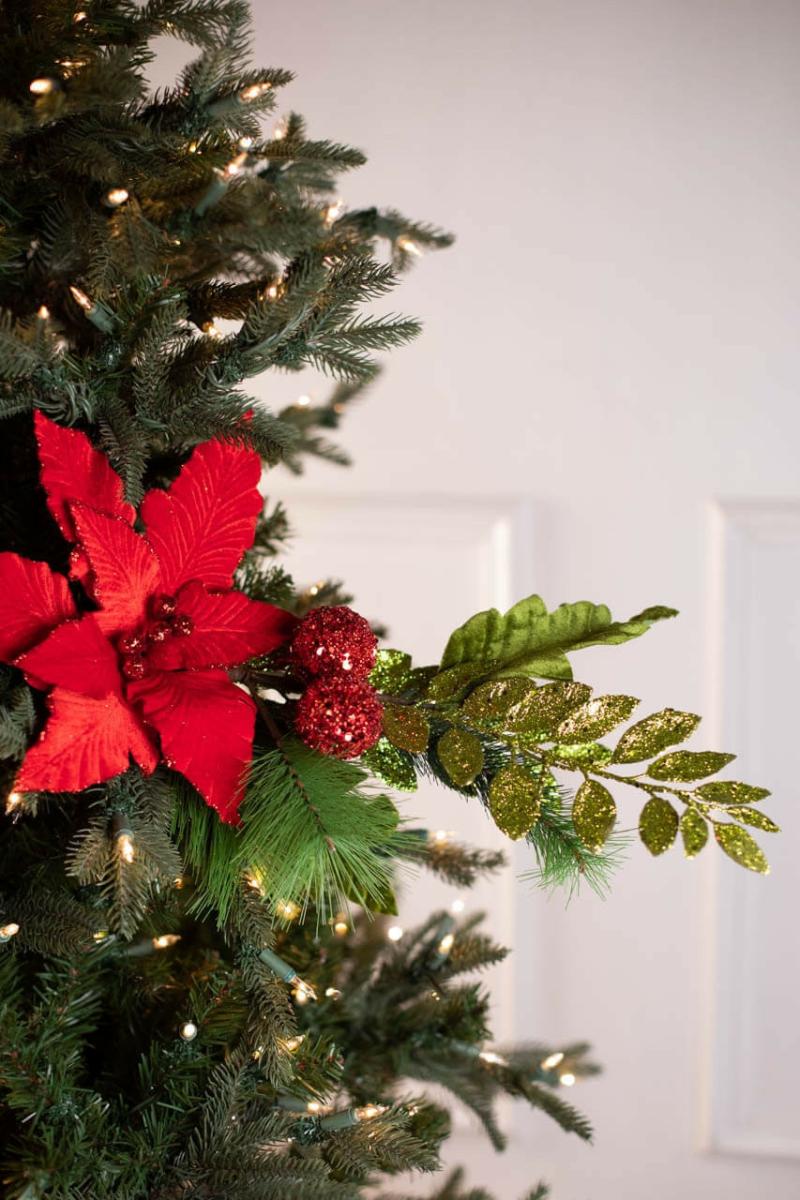 Flowers | 27" X 14" Poinsettia Pine Ball Spray – Burgandy Flowers Flowers