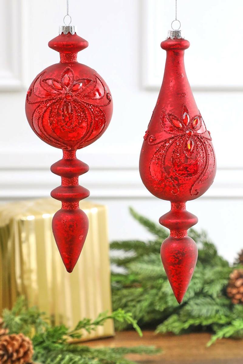 Ornaments | 10" Glass Finial Ornament Ornaments Ornaments