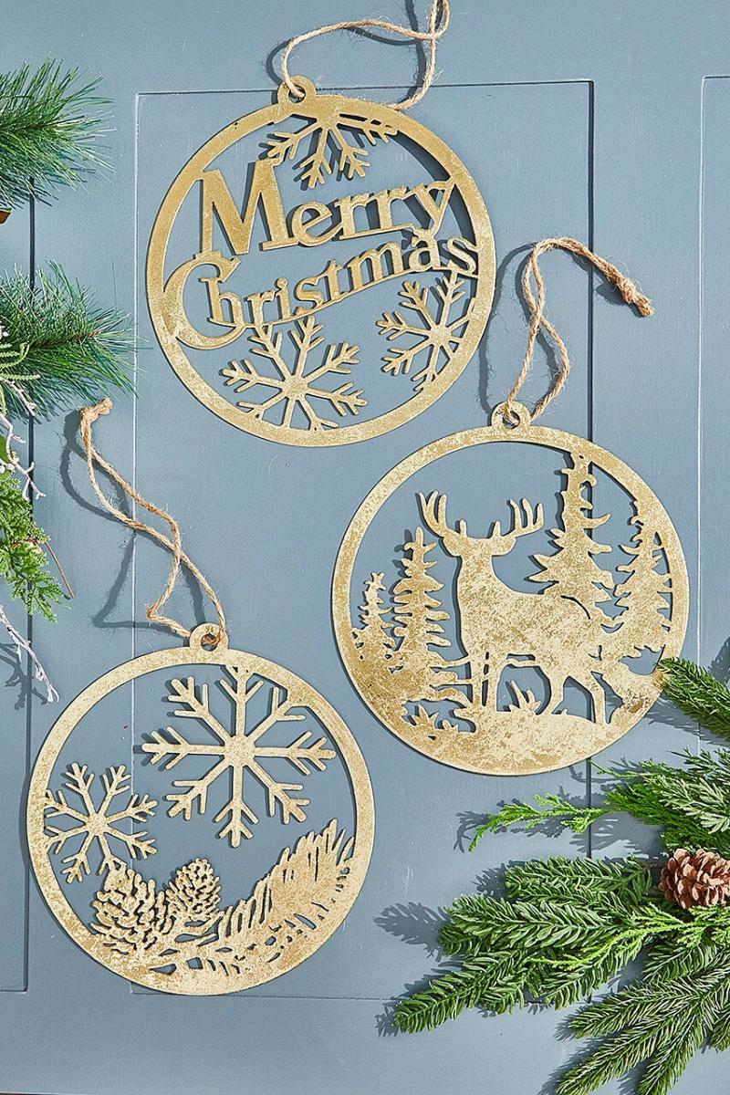 Ornaments | 10" Gold Metal Christmas Ornament Ornaments Ornaments