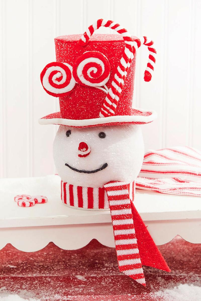 Ornaments | 10" Peppermint Candy Snowman Ornament Ornaments Ornaments