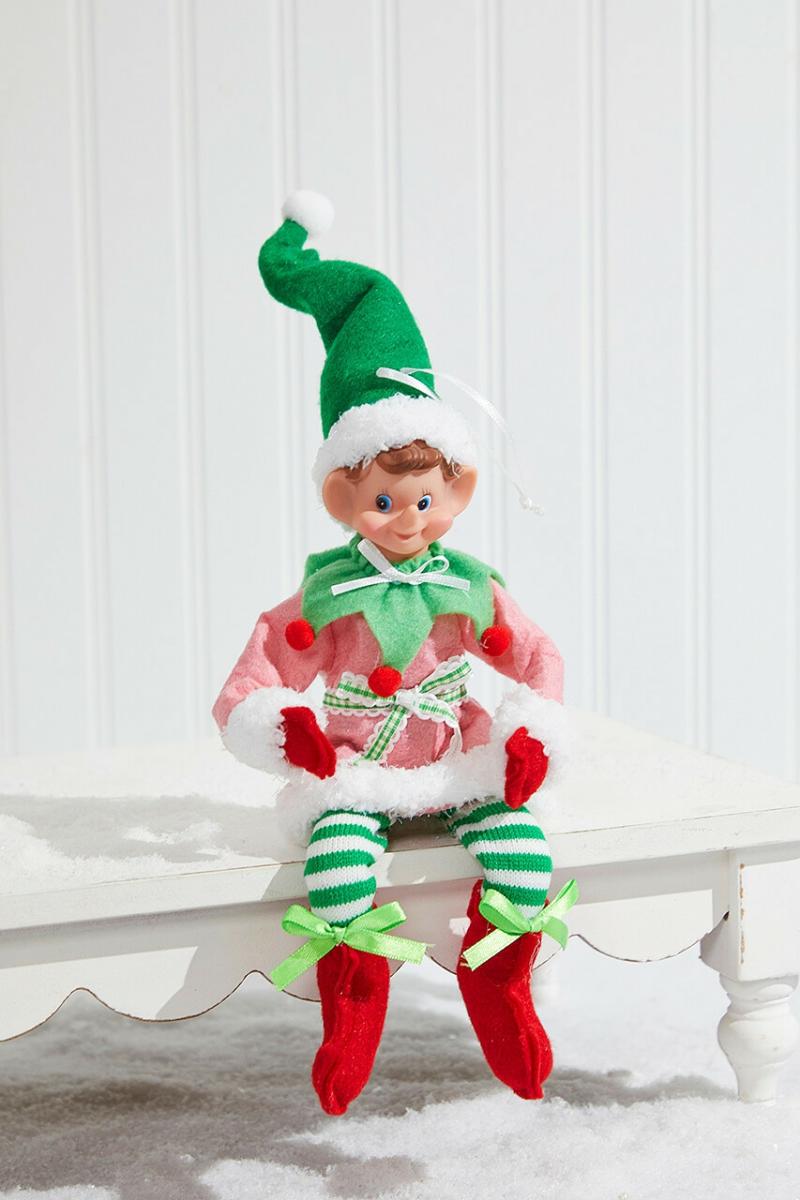 Ornaments | 11" Bendable Holiday Sweet Elf Ornaments Ornaments