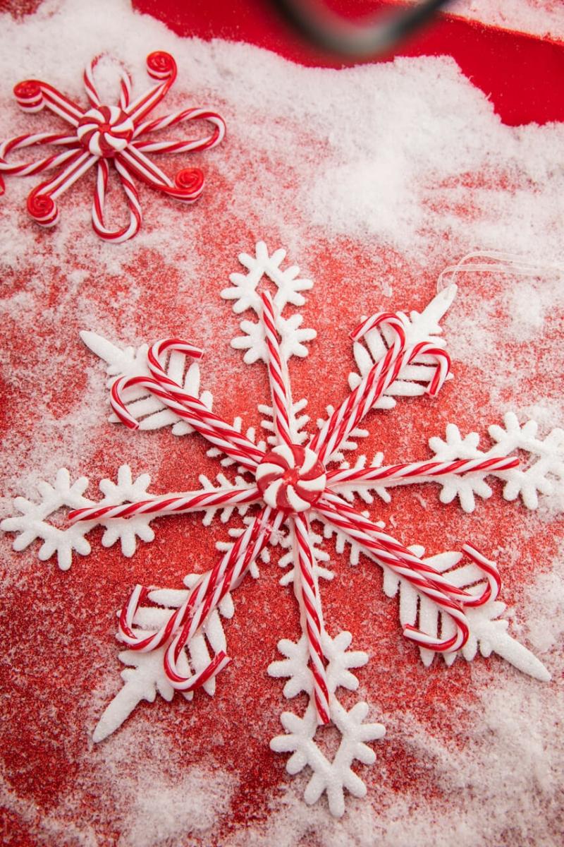 Ornaments | 12" Acrylic Peppermint Snowflake Ornament Ornaments Ornaments