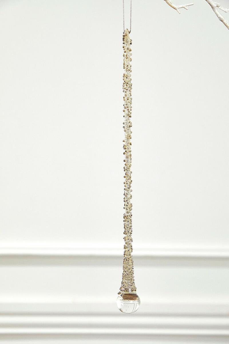 Ornaments | 12" Champagne Icicle Drop Ornament Ornaments Ornaments