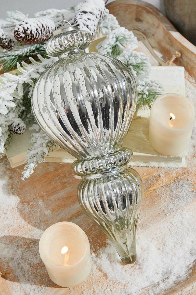 Ornaments | 12" Lantern Antique Mercury Glass Ornament Ornaments Ornaments