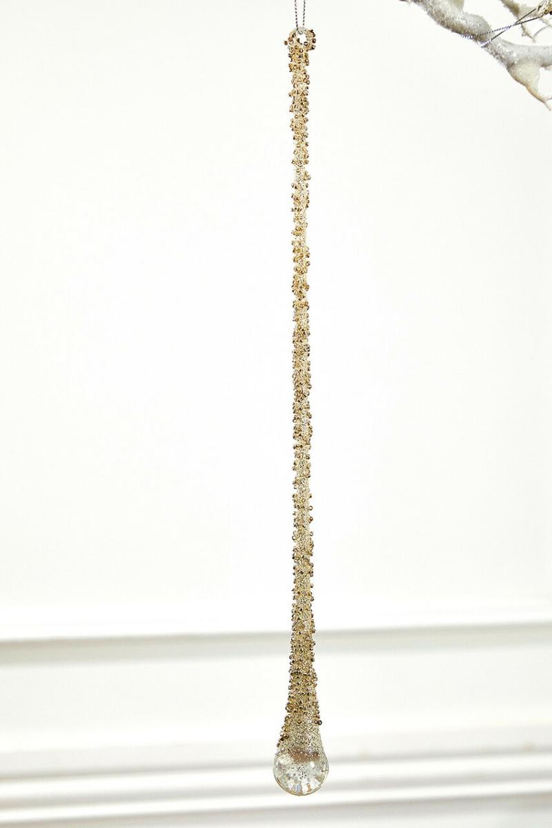 Ornaments | 13.5" Champagne Icicle Drop Ornament Ornaments Ornaments