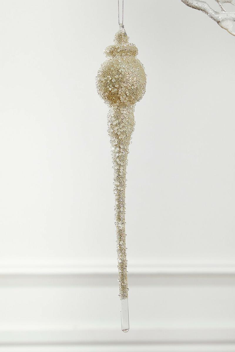 Ornaments | 14.5" Beaded Champagne Glass Drop Ornament Ornaments Ornaments