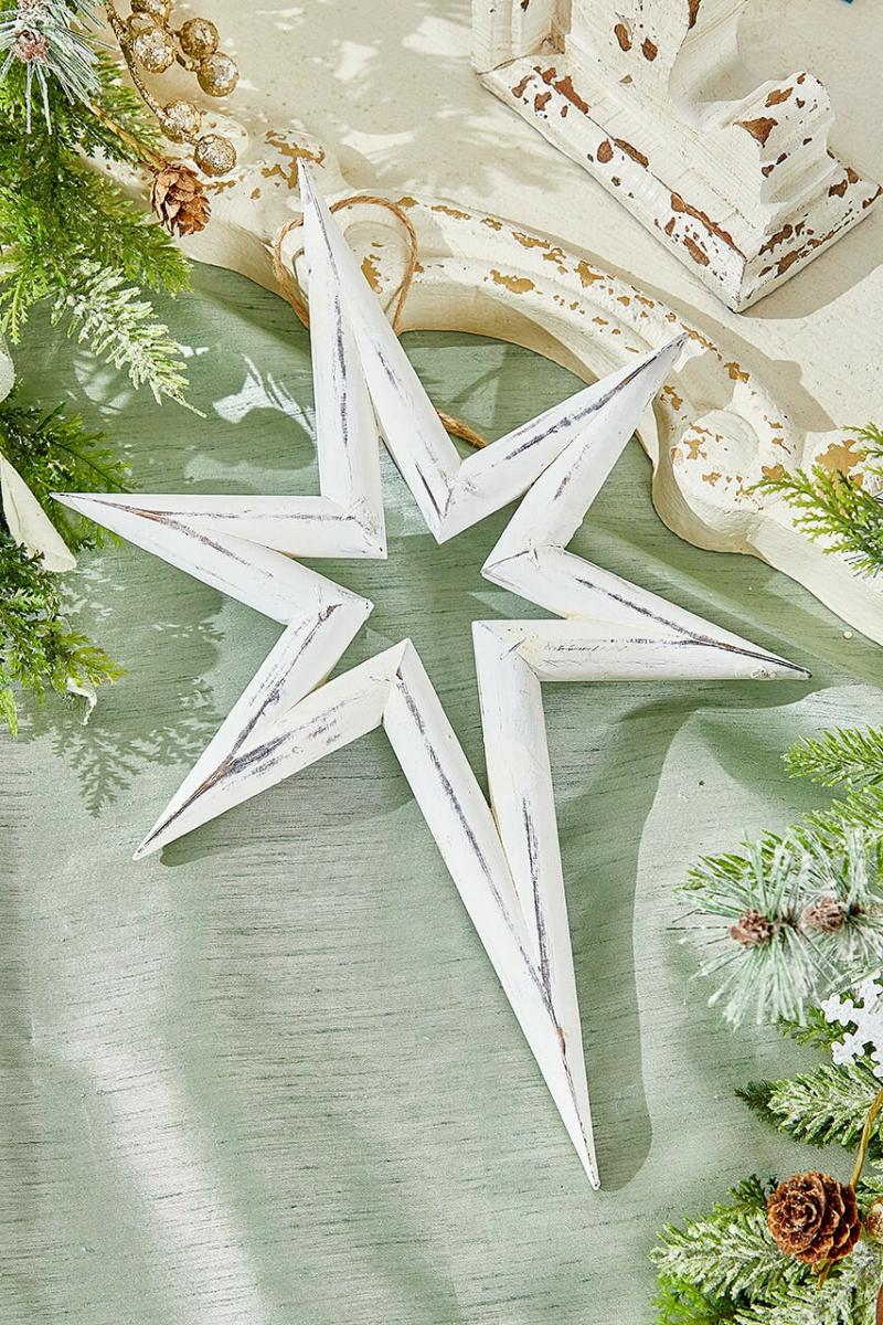 Ornaments | 14" Wood Star Of Bethlehem Ornament Ornaments Ornaments