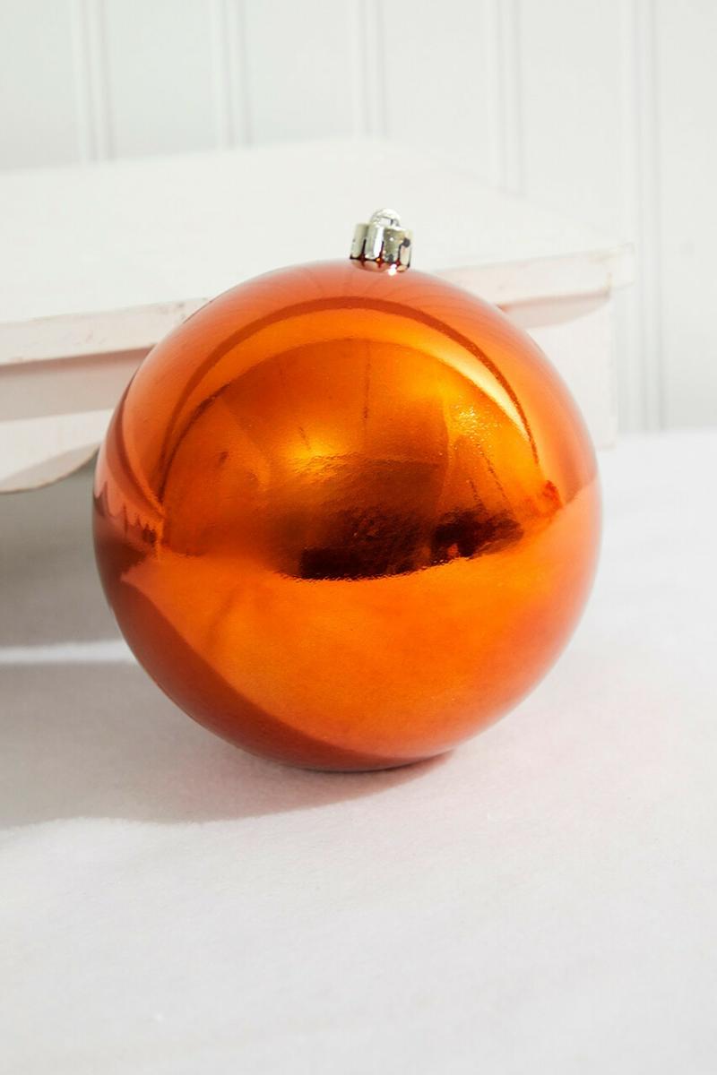 Ornaments | 14Cm Warm Cider Orange Shatterproof Ornament Ornaments Ornaments