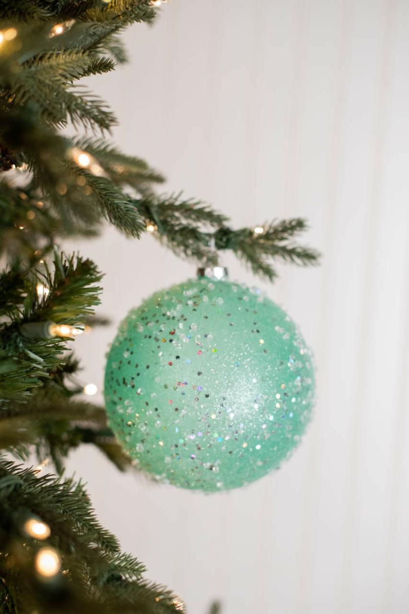 Ornaments | 15Cm Ice Sugared Gumdrop Ball Ornament Mint Green Ornaments Ornaments