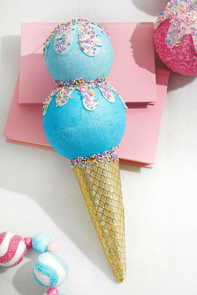 Ornaments | 16" Blue Ice Cream Cone Ornament Ornaments Ornaments