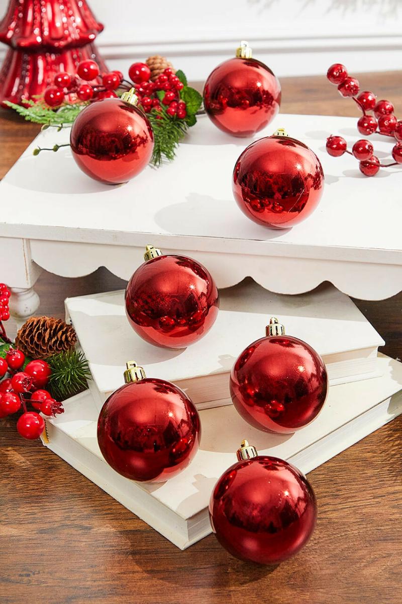 Ornaments | 2.5" Burgundy Shiny Ball Ornaments – Set Of 12 Ornaments Ornaments