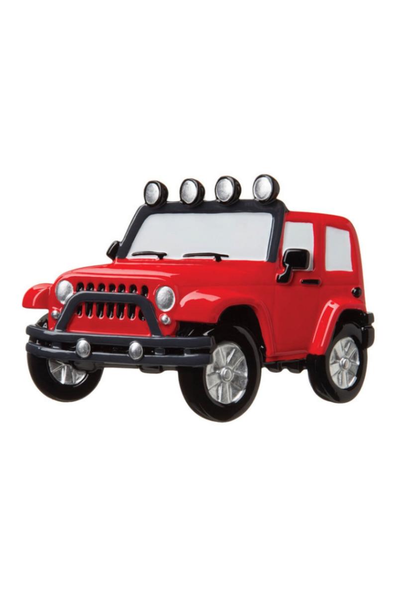 Ornaments | 2.5" Red Jeep 4X4 Customizable Ornament Ornaments Ornaments