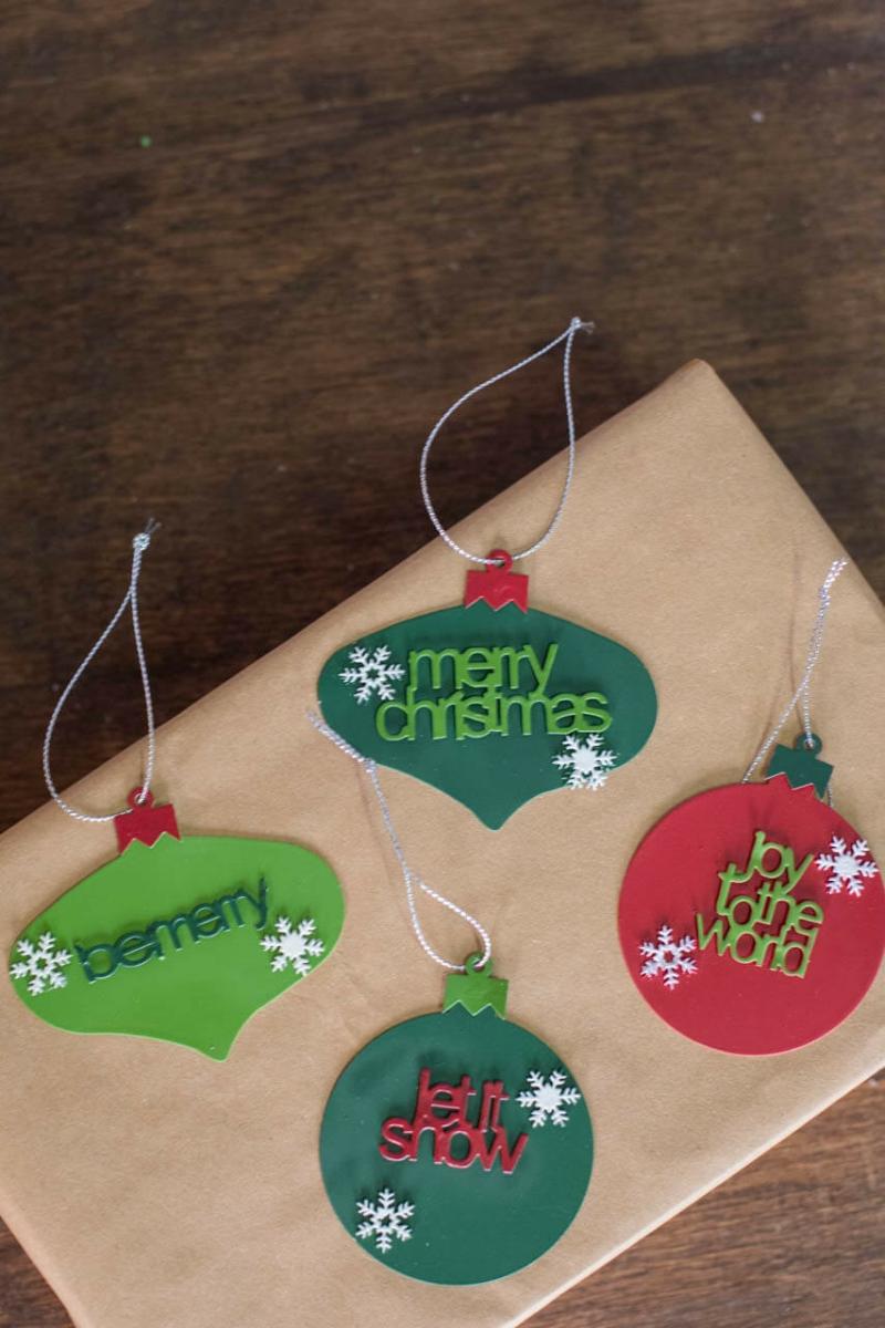 Ornaments | 2" Metal Christmas Words Ornament Ornaments Ornaments