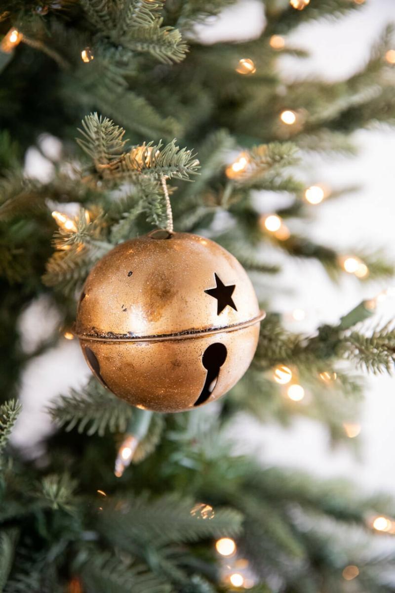 Ornaments | 3.5" Gold Glitter Metal Antique Bell Ornament Ornaments Ornaments