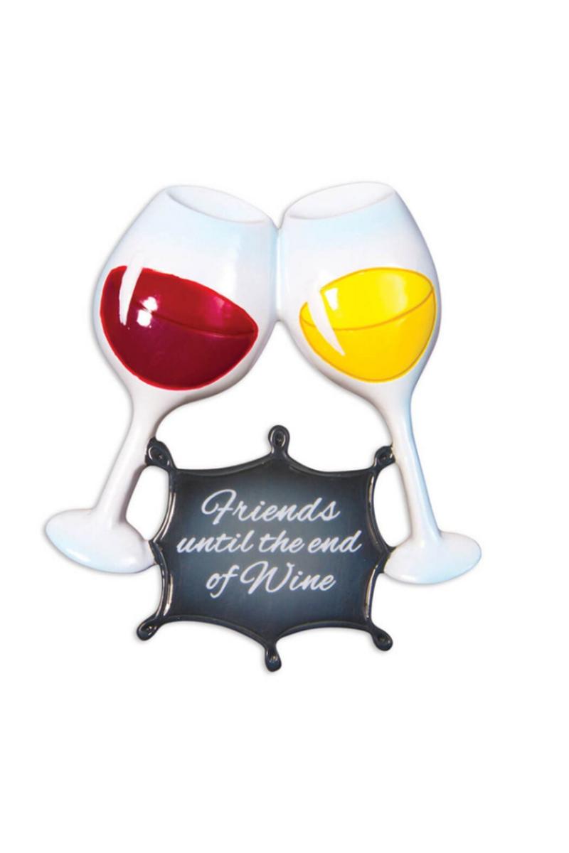 Ornaments | 3" Friends Until The End Of Wine Customizable Ornament Ornaments Ornaments