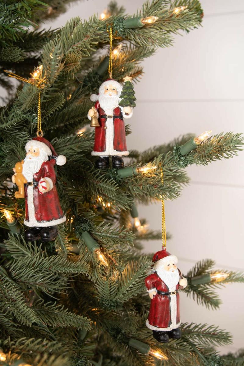 Ornaments | 3" Resin Santa With Toys Ornament Ornaments Ornaments