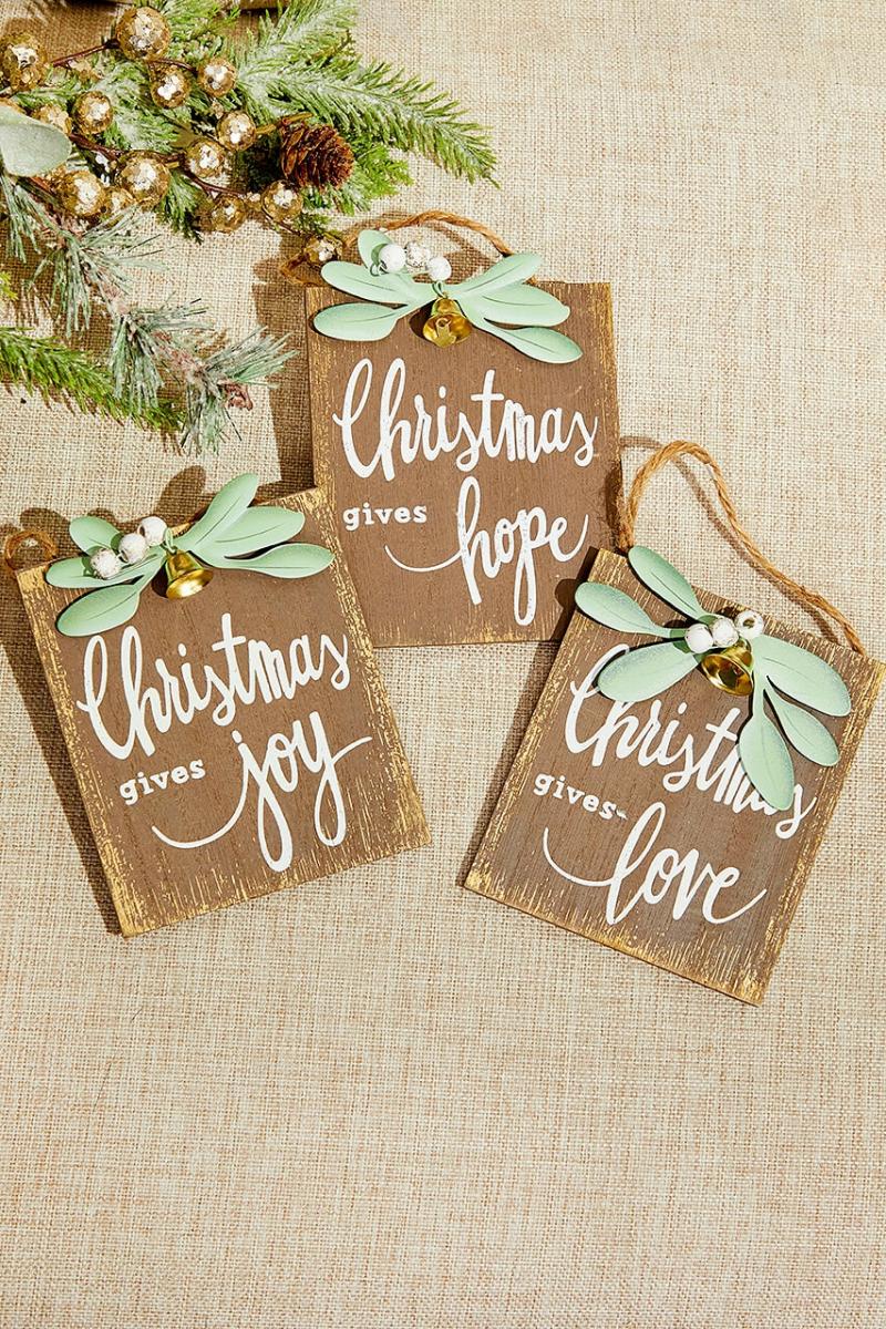 Ornaments | 4.5" Christmas Gives Hope/Love/Joy Ornament Ornaments Ornaments