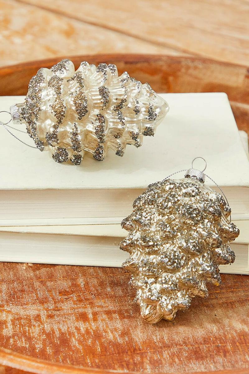 Ornaments | 4.5" Glass Pinecone Ornament Ornaments Ornaments