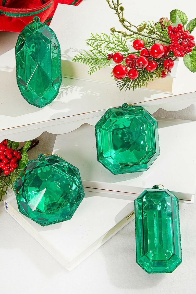 Ornaments | 4"-5" Jewel Ornament – Green Ornaments Ornaments