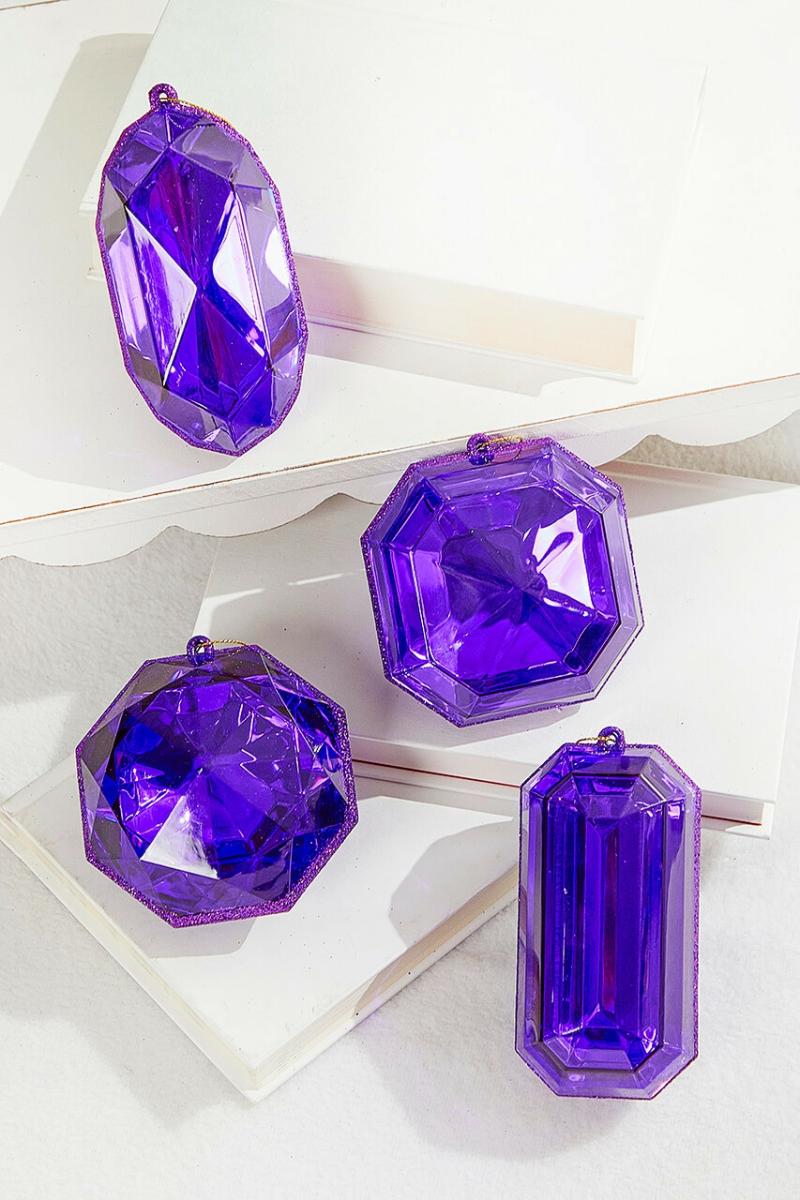 Ornaments | 4"-5" Jewel Ornament – Purple Ornaments Ornaments