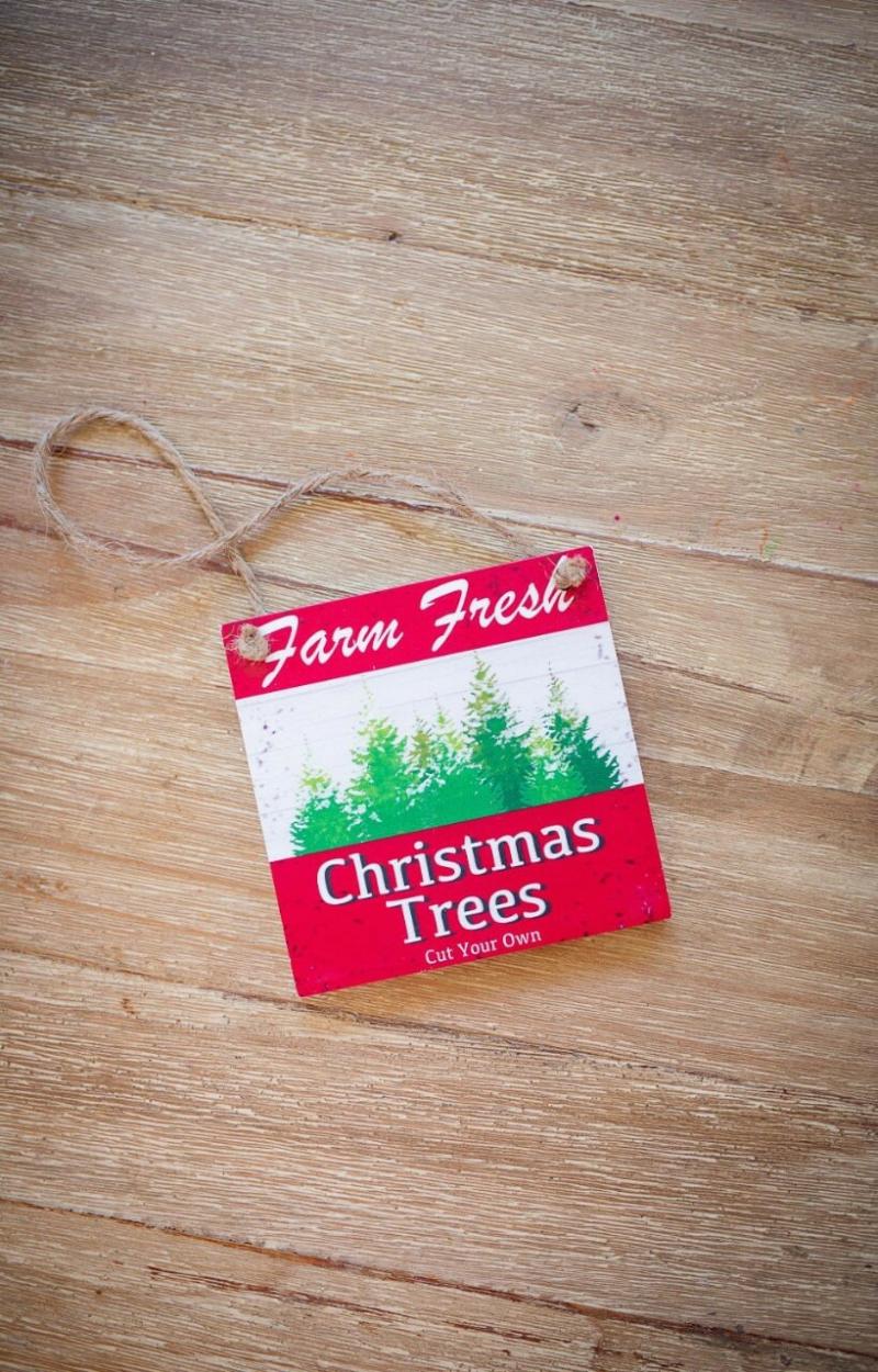 Ornaments | 4.5" Wood Farm Fresh Christmas Tree Ornaments Ornaments Ornaments