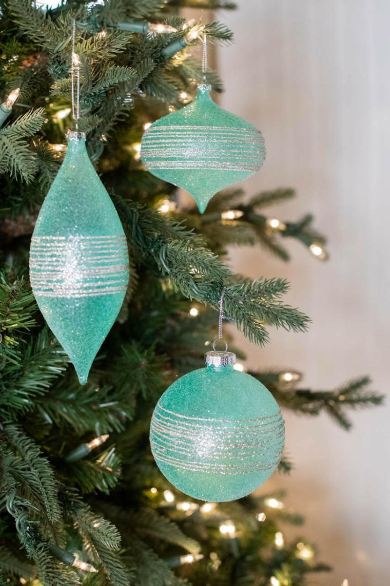 Ornaments | 4-7" Mint Glitter Sweet Shoppe Ornament – 3 Pc/Box Ornaments Ornaments