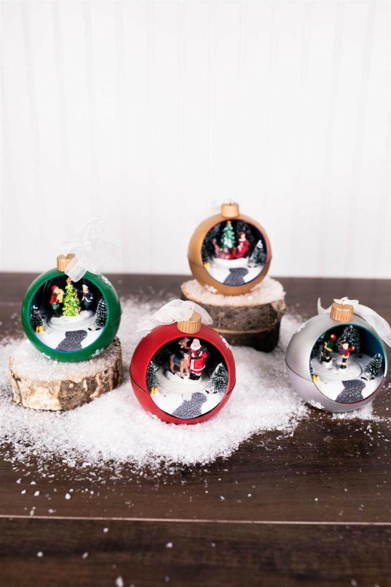 Ornaments | 4.7"H Holiday Ornament With Moving Scene Ornaments Ornaments