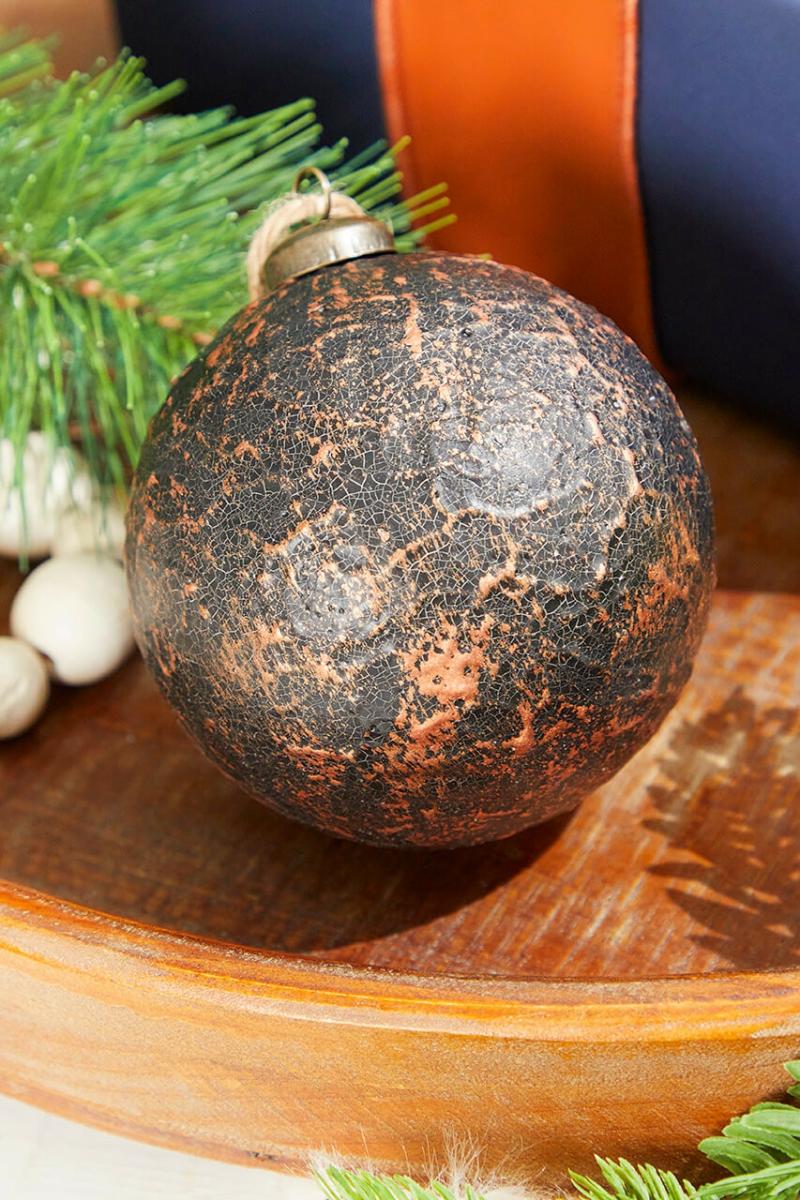 Ornaments | 4" Faux Metal Copper Ball Ornament Ornaments Ornaments