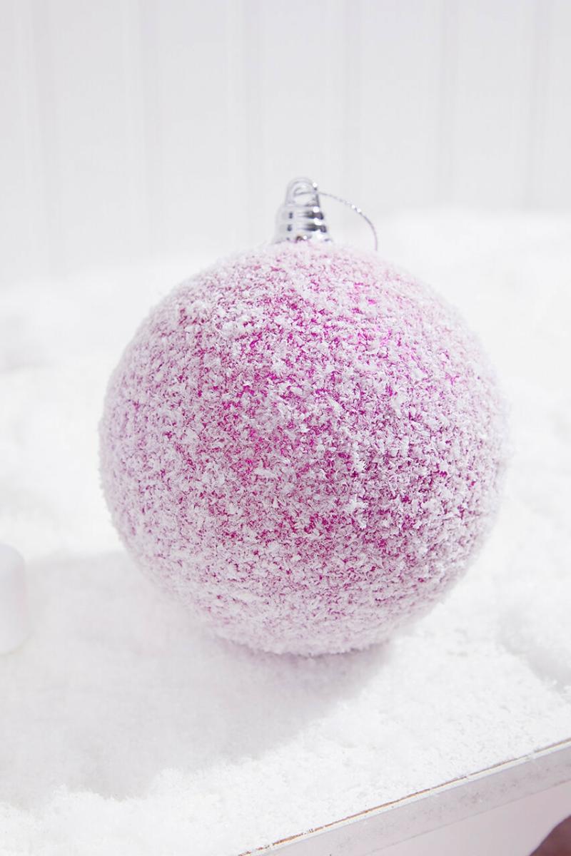 Ornaments | 4" Frosted Pink Ball Ornament Ornaments Ornaments