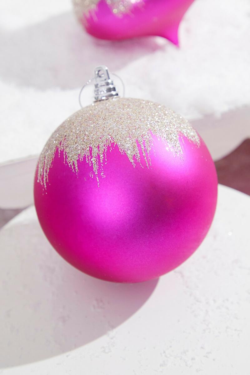 Ornaments | 4" Fuchsia Frost Ball Ornament Ornaments Ornaments