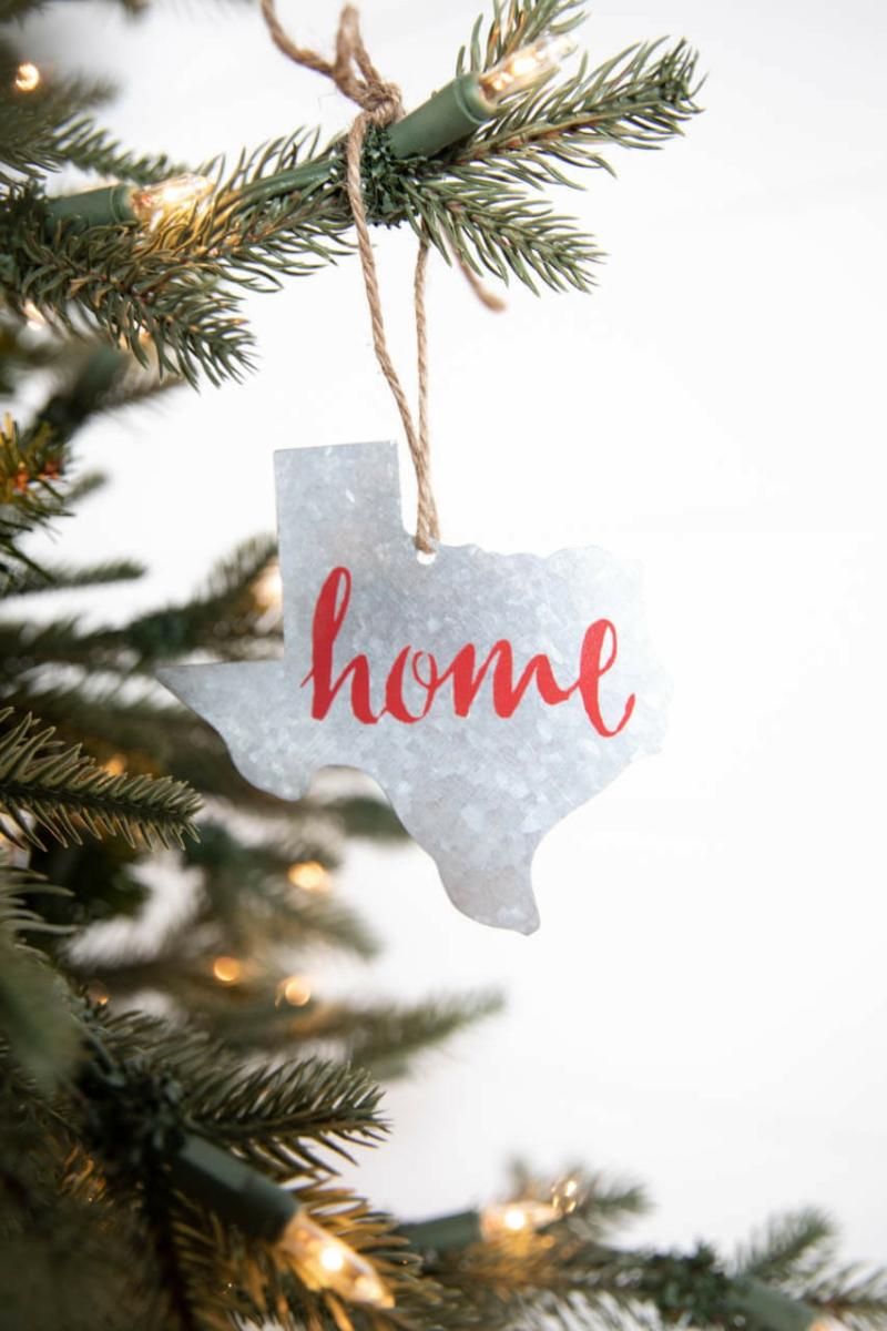 Ornaments | 4" Galvanized Metal Texas Ornament Ornaments Ornaments