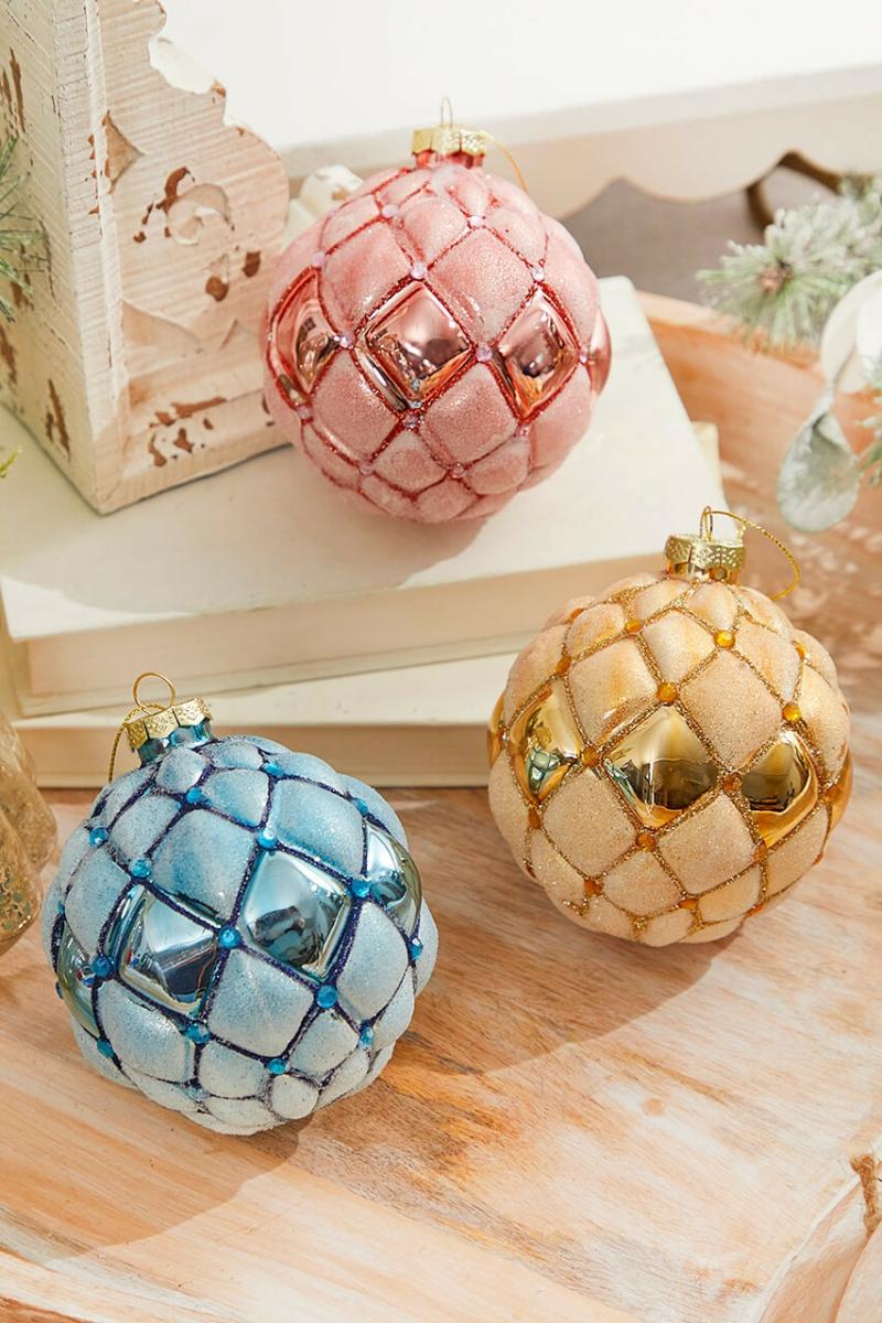 Ornaments | 4" Glass Jewel Ball Ornament Ornaments Ornaments