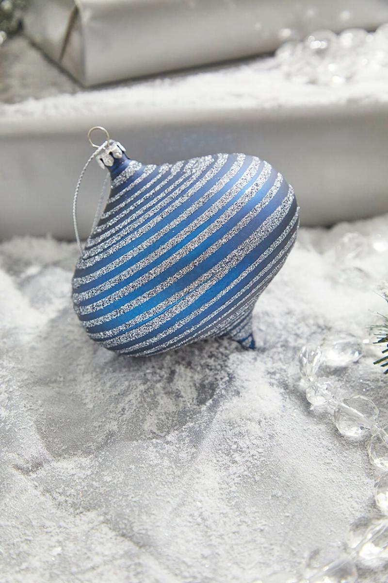 Ornaments | 4" Glitter Stripe Onion Ornament Ornaments Ornaments