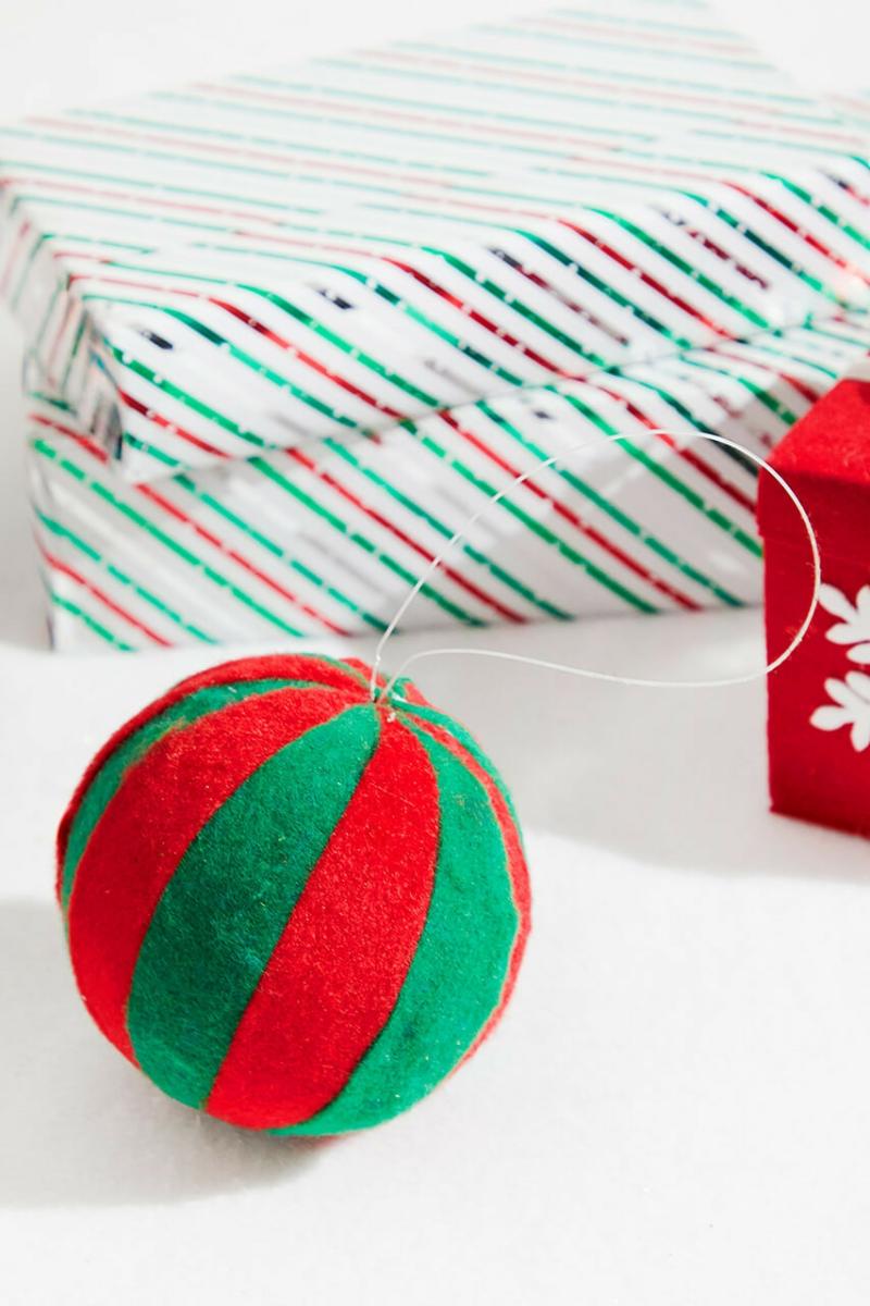 Ornaments | 4" Gumdrop Ball Ornament  – Red/Green Ornaments Ornaments