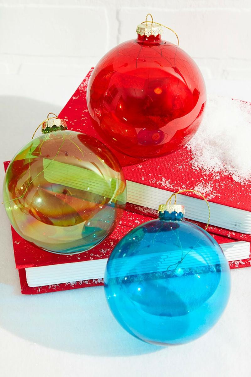 Ornaments | 4" Holiday Ball Glass Ornament Ornaments Ornaments