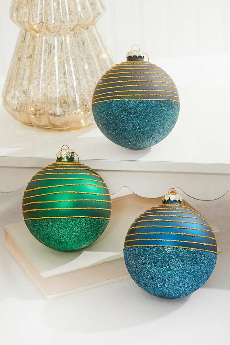 Ornaments | 4" Line Ball Ornament Ornaments Ornaments