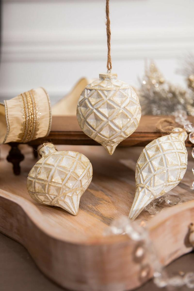 Ornaments | 4" Resin Weathered Diagonal Ornament Ornaments Ornaments