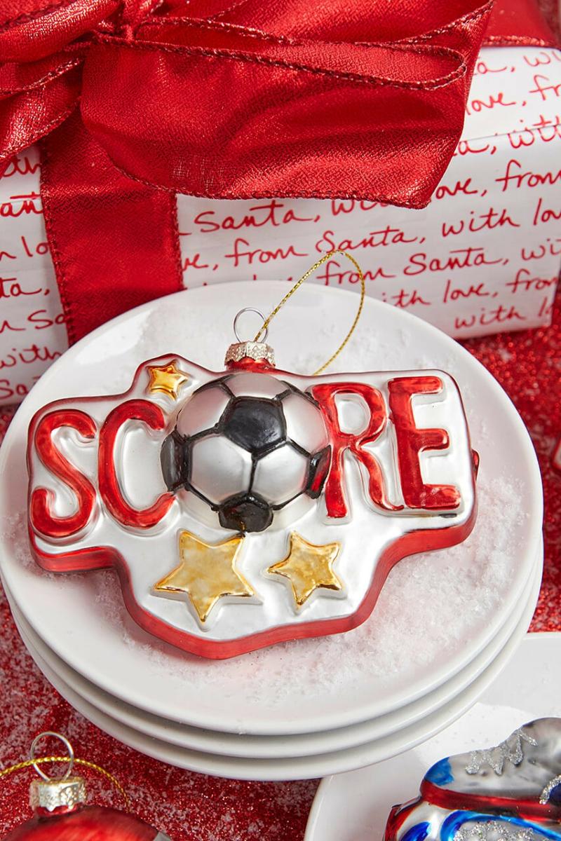 Ornaments | 4" Sports Ball Glass Ornament – Soccer Ornaments Ornaments