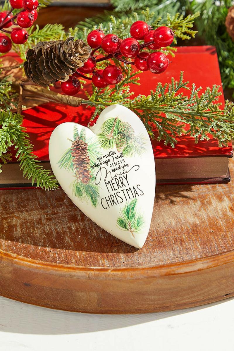 Ornaments | 5.5" Pine Heart Ornament Ornaments Ornaments