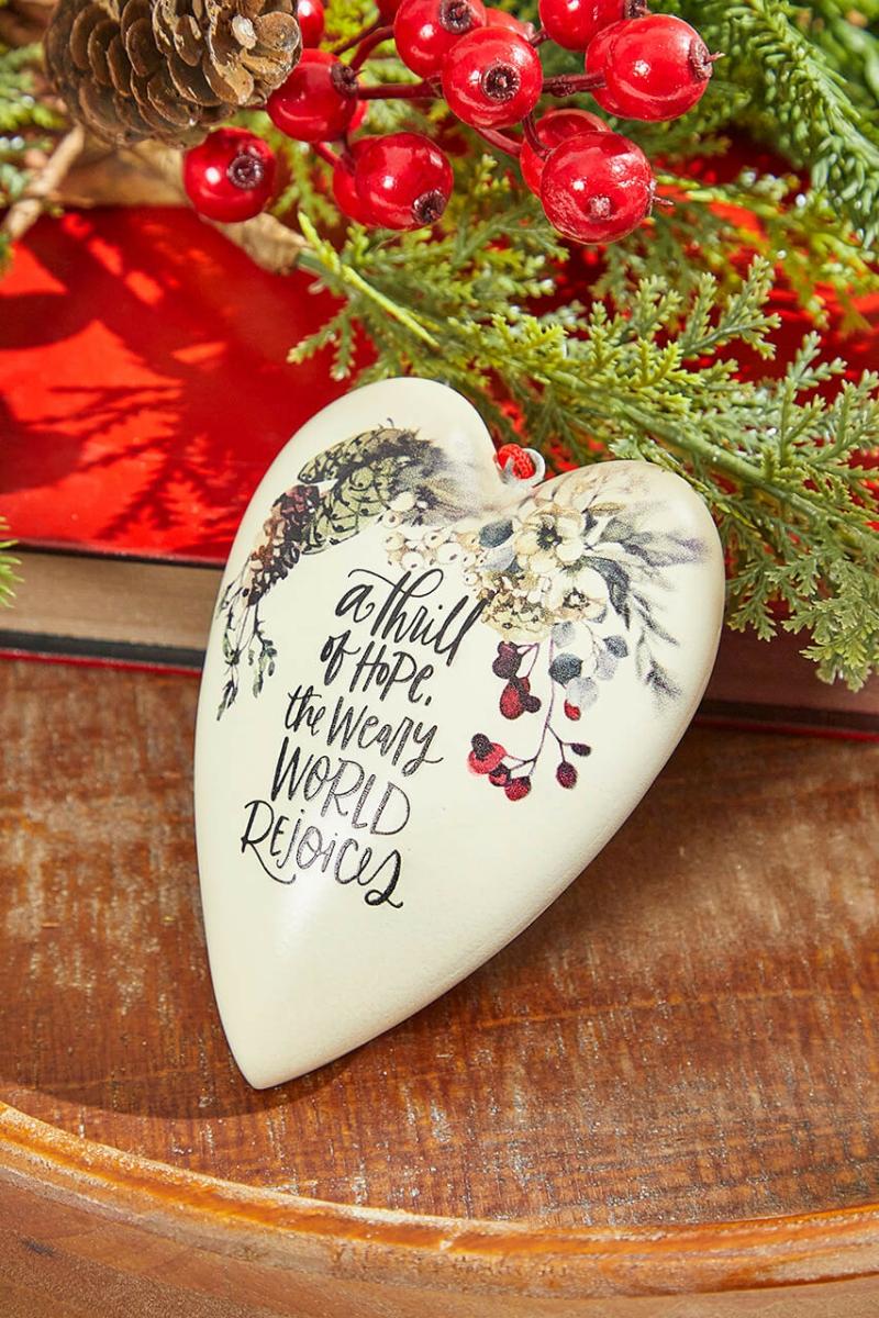 Ornaments | 5.5" Rejoice Heart Ornament Ornaments Ornaments