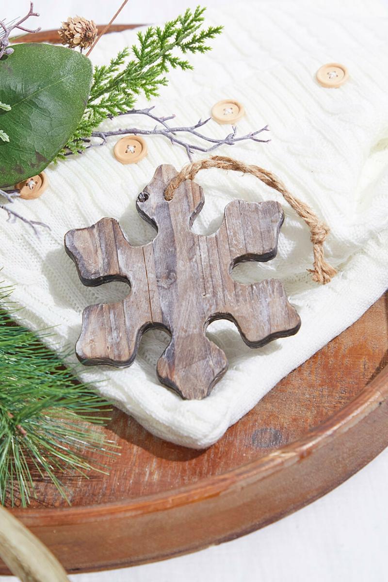 Ornaments | 5.7" Wooden Snowflake Ornament Ornaments Ornaments