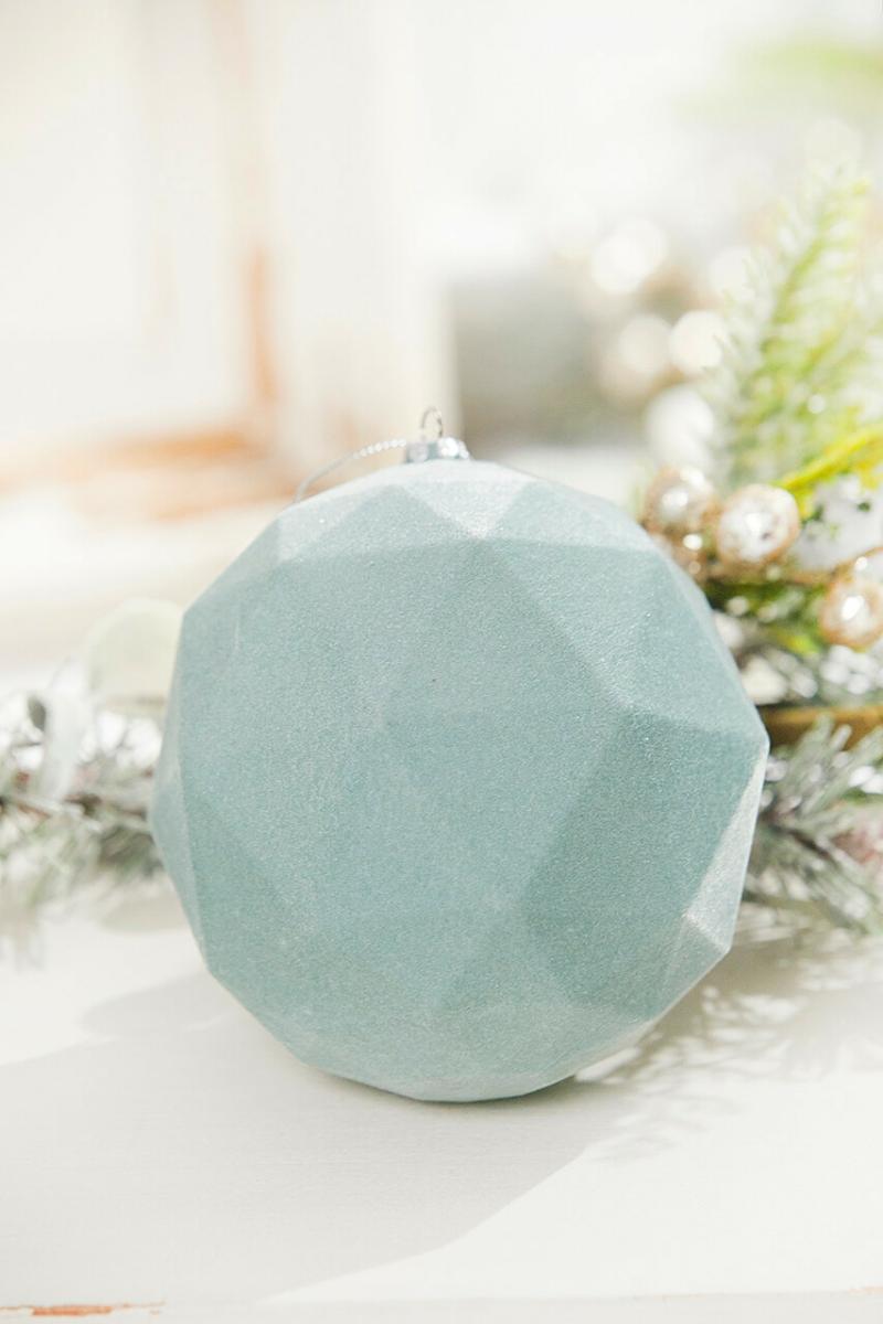 Ornaments | 5" Geo Ball Ornament – Frost Green Ornaments Ornaments