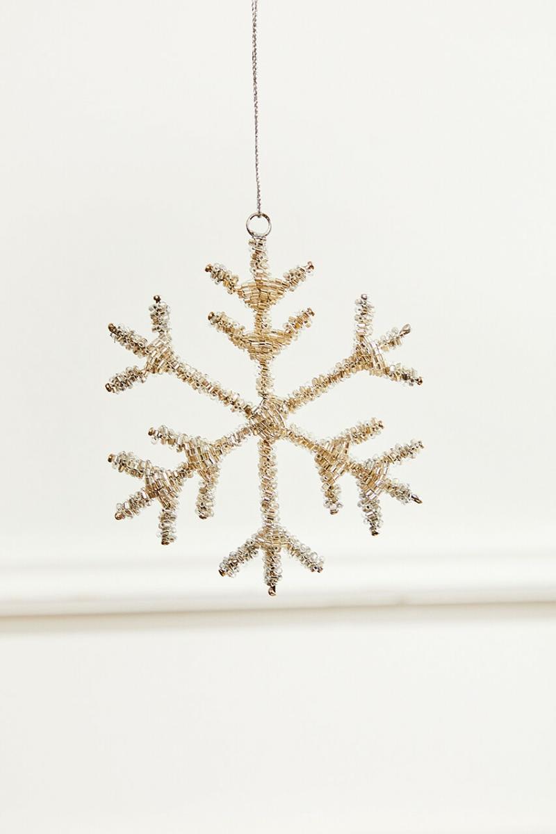 Ornaments | 5" Glass Beaded Snowflake Ornament Ornaments Ornaments