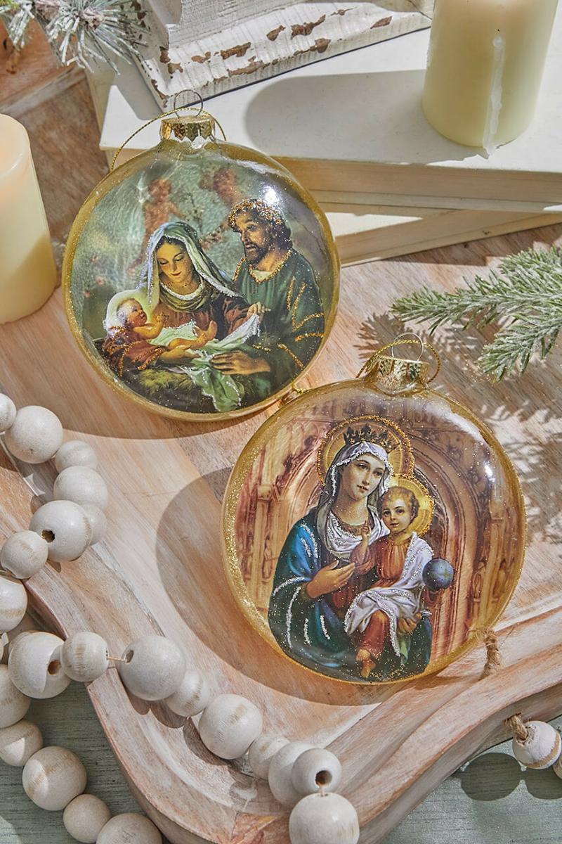 Ornaments | 5" Glass Disc Nativity Ornament Ornaments Ornaments