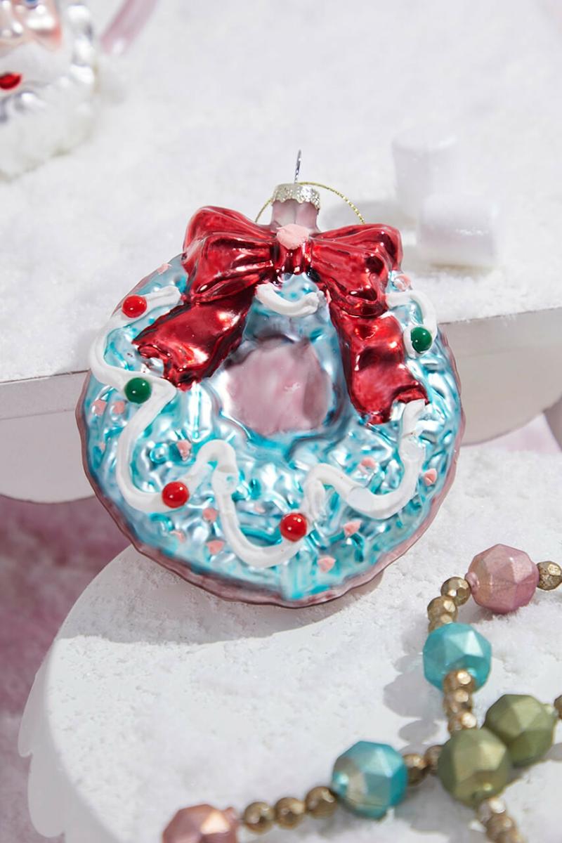 Ornaments | 5" Glass Holiday Sweets Wreath Ornament Ornaments Ornaments