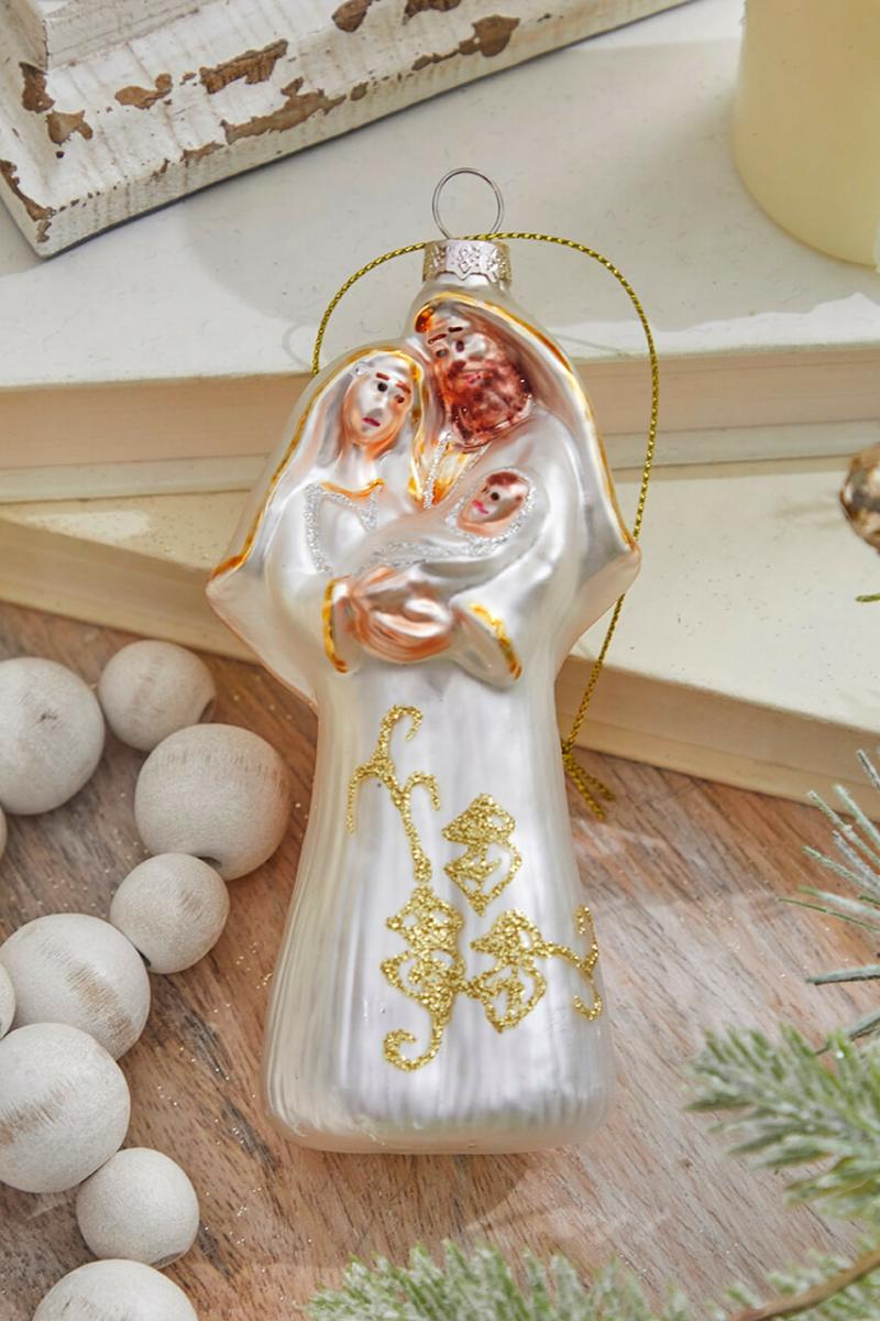 Ornaments | 5" Glass Holy Family Ornament Ornaments Ornaments